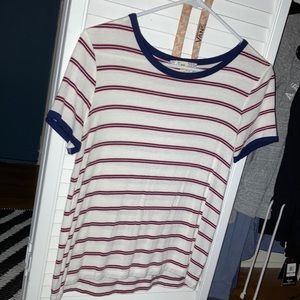 Pink Republic Small white, blue & red striped t shirt